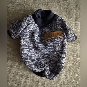 Classic Dog Sweater in Navy and White-XXS